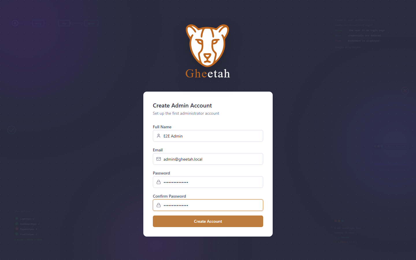 Create the first administrator